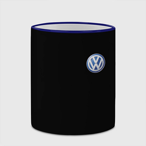Кружка цветная Volkswagen logo auto / 3D-Синий кант – фото 2
