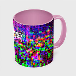 Кружка 3D Vice city glitch game, цвет: 3D-белый + розовый