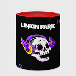 Кружка 3D Linkin Park неоновый череп, цвет: 3D-белый + красный — фото 2