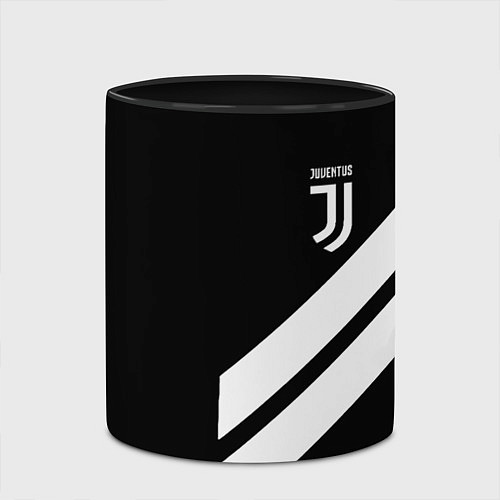 Кружка цветная Juventus line white / 3D-Белый + черный – фото 2