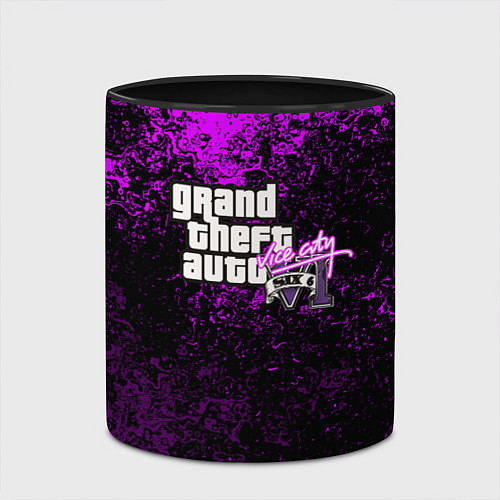 Кружка цветная GTA 6 vice city брызги красок неон / 3D-Белый + черный – фото 2