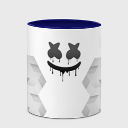 Кружка 3D Marshmello white poly, цвет: 3D-белый + синий — фото 2