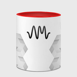 Кружка 3D Arctic Monkeys white poly, цвет: 3D-белый + красный — фото 2