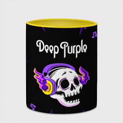 Кружка 3D Deep Purple неоновый череп, цвет: 3D-белый + желтый — фото 2