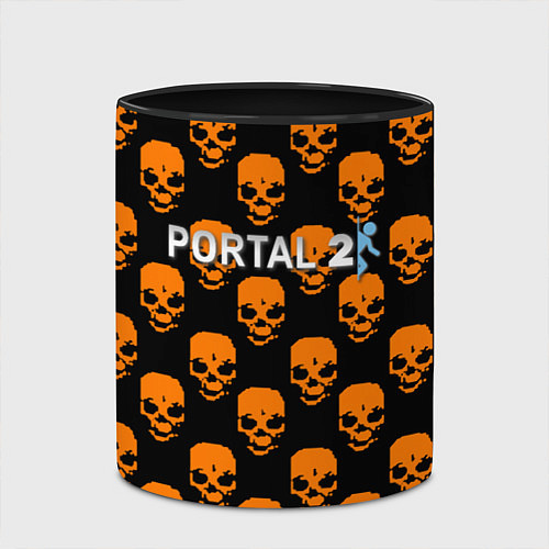 Кружка цветная Portal skull pattern / 3D-Белый + черный – фото 2