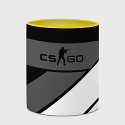 Кружка 3D Counter strike geometry steel, цвет: 3D-белый + желтый — фото 2