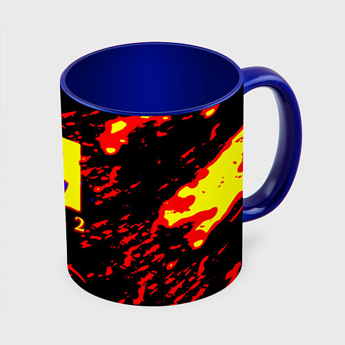 Кружка цветная Dota 2 огненный стиль / 3D-Белый + синий – фото 1