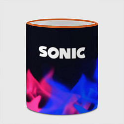 Кружка 3D Sonic neon flame, цвет: 3D-оранжевый кант — фото 2