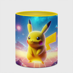 Кружка 3D Funny Pikachu - vaporwave, цвет: 3D-белый + желтый — фото 2