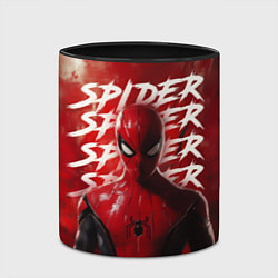 Кружка 3D Spider-man red background, цвет: 3D-белый + черный — фото 2