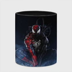 Кружка 3D Веном и Человек-паук, цвет: 3D-белый + черный — фото 2