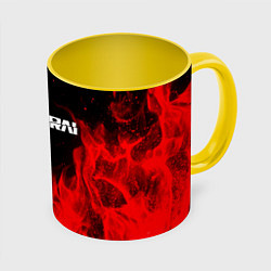 Кружка 3D Samurai fire red, цвет: 3D-белый + желтый