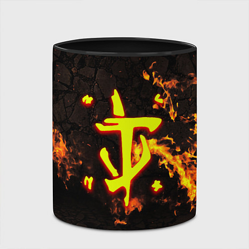 Кружка цветная Doom fire / 3D-Белый + черный – фото 2