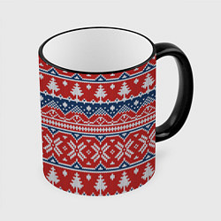 Кружка 3D New year pattern, цвет: 3D-черный кант