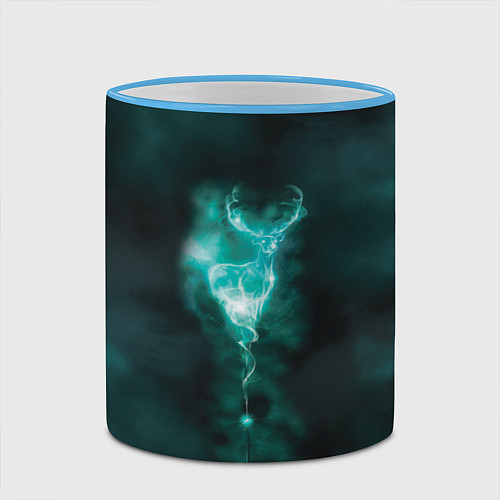 Кружка цветная  Patronus deer / 3D-Небесно-голубой кант – фото 2
