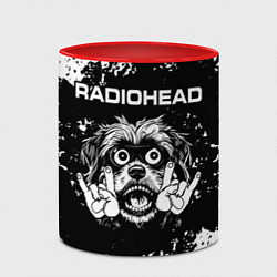 Кружка 3D Radiohead рок пес, цвет: 3D-белый + красный — фото 2