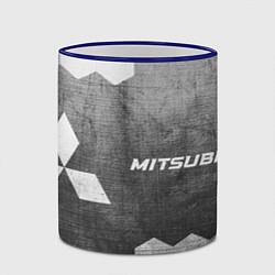 Кружка 3D Mitsubishi - grey gradient по-горизонтали, цвет: 3D-синий кант — фото 2