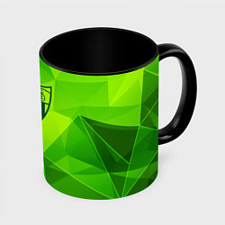 Кружка 3D Sevilla green poly, цвет: 3D-белый + черный