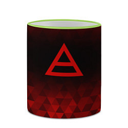 Кружка 3D Thirty Seconds to Mars red poly, цвет: 3D-светло-зеленый кант — фото 2