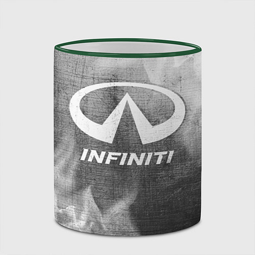 Кружка цветная Infiniti - grey gradient / 3D-Зеленый кант – фото 2