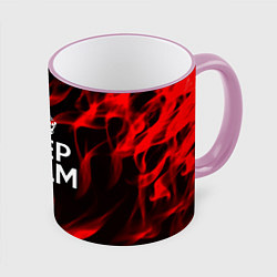 Кружка 3D Keep calm flame red, цвет: 3D-розовый кант