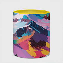 Кружка 3D Горы краски, цвет: 3D-белый + желтый — фото 2