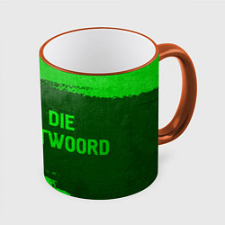 Кружка 3D Die Antwoord - green gradient по-горизонтали, цвет: 3D-оранжевый кант