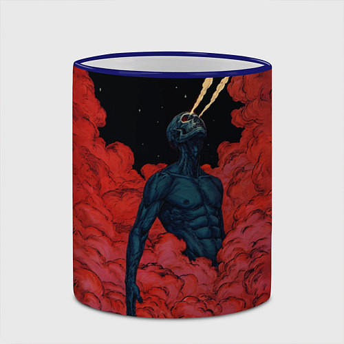 Кружка цветная Космический гигант демон / 3D-Синий кант – фото 2