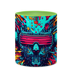 Кружка 3D Cyber dude with glasses - blots, цвет: 3D-белый + светло-зеленый — фото 2