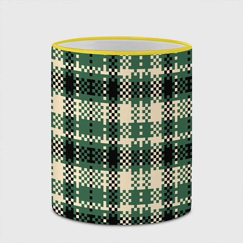 Кружка цветная Полосатый пиксель / 3D-Желтый кант – фото 2
