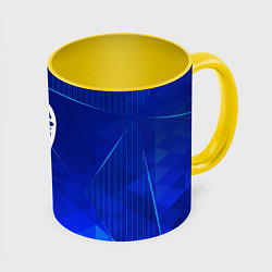 Кружка 3D Spirited Away blue poly, цвет: 3D-белый + желтый