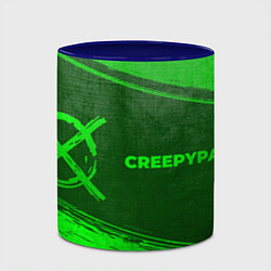 Кружка 3D CreepyPasta - green gradient по-горизонтали, цвет: 3D-белый + синий — фото 2