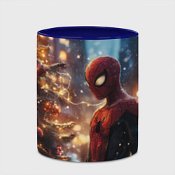 Кружка 3D Spider-man new year, цвет: 3D-белый + синий — фото 2