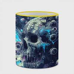 Кружка 3D Vanguard compozition with skull - ai art fantasy, цвет: 3D-желтый кант — фото 2