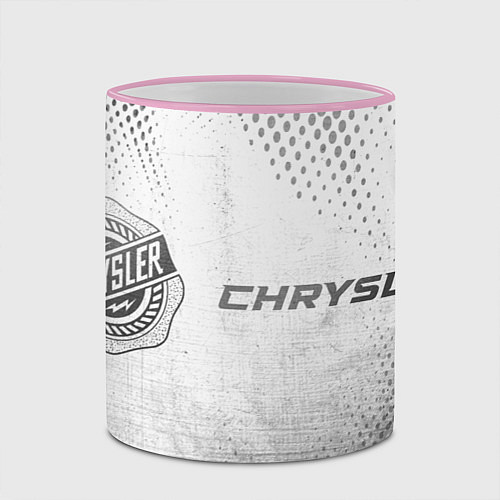 Кружка цветная Chrysler - white gradient по-горизонтали / 3D-Розовый кант – фото 2