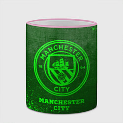 Кружка 3D Manchester City - green gradient, цвет: 3D-розовый кант — фото 2