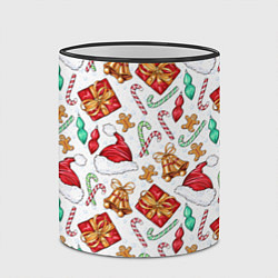 Кружка 3D Новогодний паттерн 2025, цвет: 3D-черный кант — фото 2