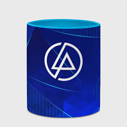 Кружка 3D Linkin Park blue poly, цвет: 3D-белый + небесно-голубой — фото 2
