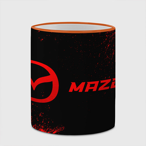 Кружка цветная Mazda - red gradient по-горизонтали / 3D-Оранжевый кант – фото 2