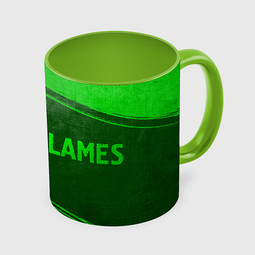 Кружка цветная In Flames - green gradient по-горизонтали / 3D-Белый + светло-зеленый – фото 1
