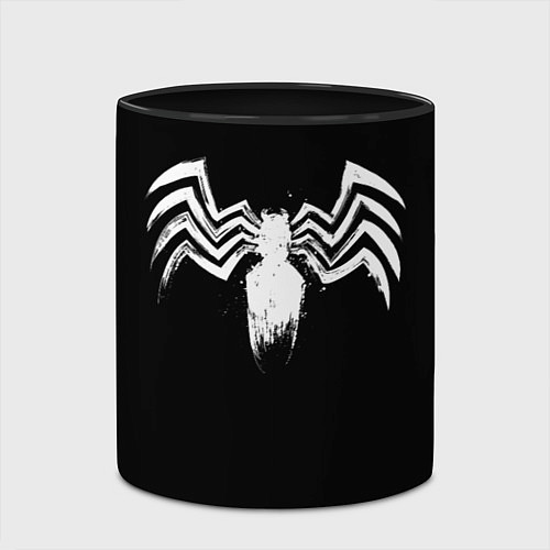 Кружка цветная Venom - logo / 3D-Белый + черный – фото 2