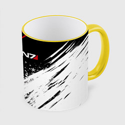 Кружка 3D Mass Effect - Merry Christmas, цвет: 3D-желтый кант