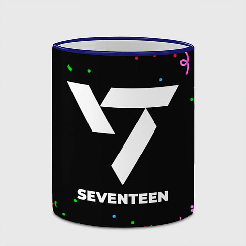 Кружка цветная Seventeen конфети / 3D-Синий кант – фото 2