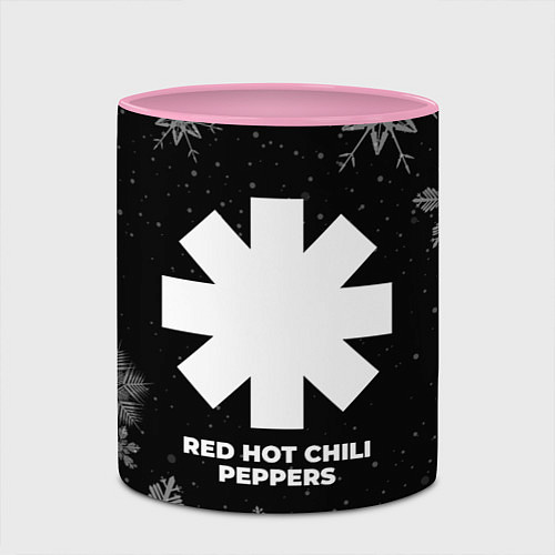 Кружка цветная Снежный Red Hot Chili Peppers / 3D-Белый + розовый – фото 2