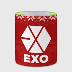 Кружка 3D Новогодний Exo, цвет: 3D-светло-зеленый кант — фото 2