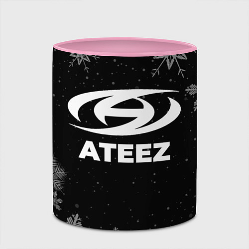 Кружка цветная Снежный Ateez / 3D-Белый + розовый – фото 2