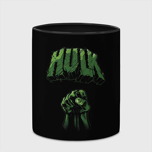 Кружка цветная Hulk punch / 3D-Белый + черный – фото 2