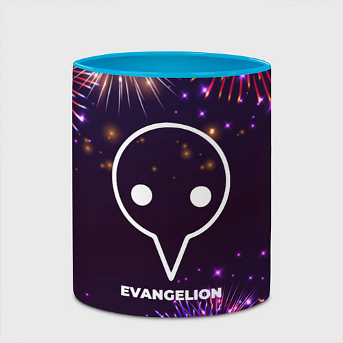 Кружка цветная Праздничный Evangelion / 3D-Белый + небесно-голубой – фото 2
