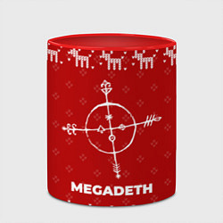 Кружка 3D Новогодний Megadeth с оленями, цвет: 3D-белый + красный — фото 2