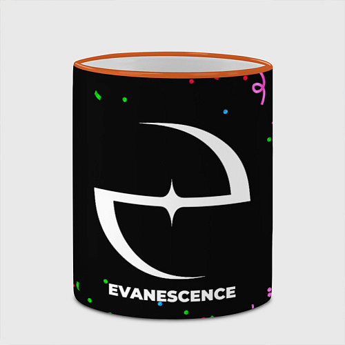 Кружка цветная Evanescence конфети / 3D-Оранжевый кант – фото 2